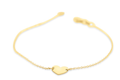 Armband in 18kt geel goud met een hartje Armband in 18kt geel goud met een hartje