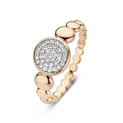 Moondrops - Ring - 18kt rood en wit goud met briljant - M059AR19 Moondrops - Ring - 18kt rood en wit goud met briljant - M059AR19