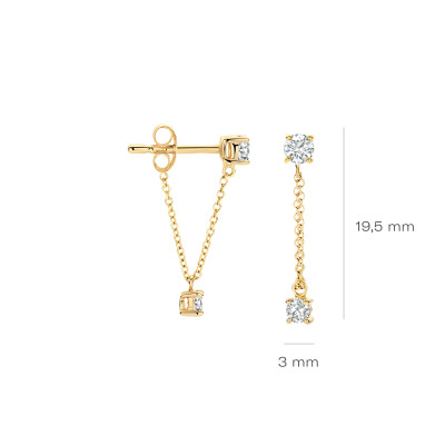 Blush - Oorhanger in 14kt geel goud met zirkonium - 7346YZI Blush - Oorhanger in 14kt geel goud met zirkonium - 7346YZI