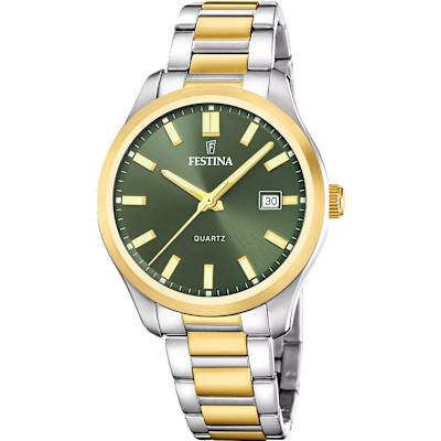 Festina - Herenhorloge in meerkleurig staal met groene wijzerplaat - F20738/2 Festina - Herenhorloge in meerkleurig staal met groene wijzerplaat - F20738/2