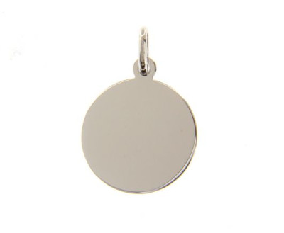 Graveerplaatje rond 18kt wit goud Graveerplaatje rond 18kt wit goud