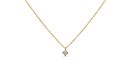 Ketting met hanger 14kt geel goud met zirkonium  - 20-00348-1050