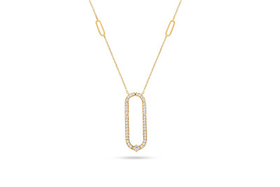 Giorgio Visconti - ketting met hanger 18kt geel goud met briljant - GG39817 - 59 - 40cm à 46cm