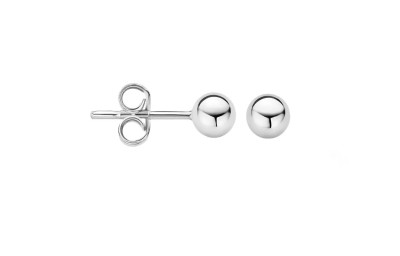 Oorstekers 14kt wit goud - bol 4mm - 30-00704-0055 Oorstekers 14kt wit goud - bol 4mm - 30-00704-0055