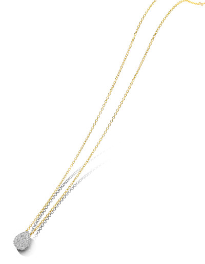 Halsketting met hanger in 18kt wit en geel goud - E08C0811B Halsketting met hanger in 18kt wit en geel goud - E08C0811B