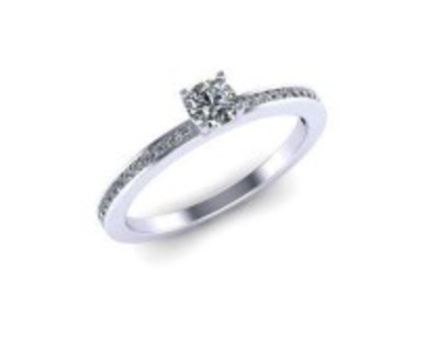 Verlovingsring - solitair - ring 18kt wit goud met briljant - 41-31304 - maat 54 Verlovingsring - solitair - ring 18kt wit goud met briljant - 41-31304 - maat 54