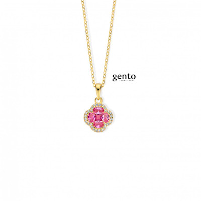 Gento - Halsketting met hanger in zilver met zirkonium - SA28 Gento - Halsketting met hanger in zilver met zirkonium - SA28