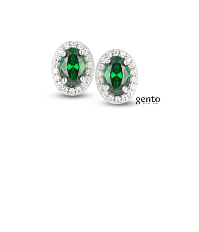 Gento - Oorknoppen in zilver met zirkonium - PA45 Gento - Oorknoppen in zilver met zirkonium - PA45