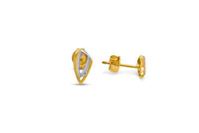 Oorstekers 14kt goud bi-color met zirkonium - 30-71072-1052 Oorstekers 14kt goud bi-color met zirkonium - 30-71072-1052