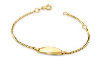 Babynaamplaatje 18kt geel goud Babynaamplaatje 18kt geel goud
