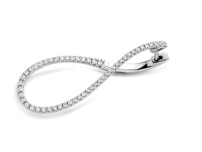 Creolen in 18kt wit goud met briljant - E08B0826W
