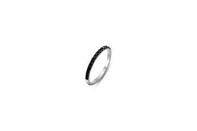 Giorgio Visconti -trouwring - alliance - 18kt wit goud met zwarte briljant - AB14658N