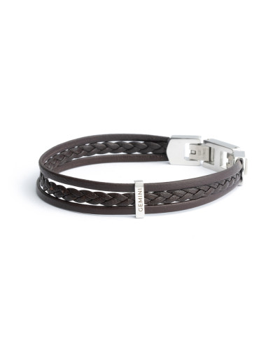 Gemini - armband in leder - ter brown - O62XS - S Gemini - armband in leder - ter brown - O62XS - S