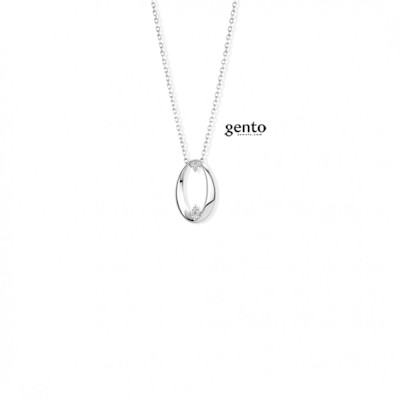 Gento - Halsketting in zilver met zirkonium - TB58