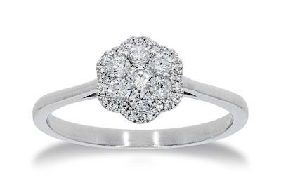 Ring in 18kt wit goud met briljant - SR015