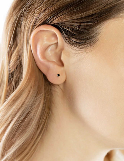 Burato gioielli - Oorknop in 18kt rood goud met 1 zwarte briljant - CP733 - 1Stuk Burato gioielli - Oorknop in 18kt rood goud met 1 zwarte briljant - CP733 - 1Stuk