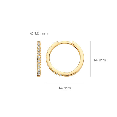 Blush - Creolen in 14kt geel goud met zirkonium - 7309YZI