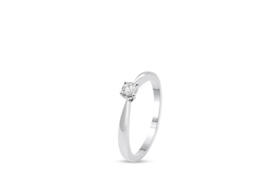 Solitair - Ring in 18kt wit goud met briljant - LJR024W