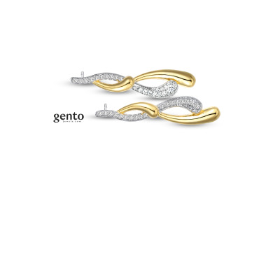 Gento - Oorhangers in meerkleurig zilver met zirkonium - MB68 Gento - Oorhangers in meerkleurig zilver met zirkonium - MB68