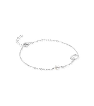 Armband in zilver met zirkonium en een parel - 104.0655