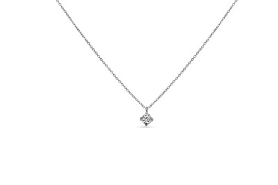 Ketting met hanger cz - 14kt wit goud - 20-00348-1055