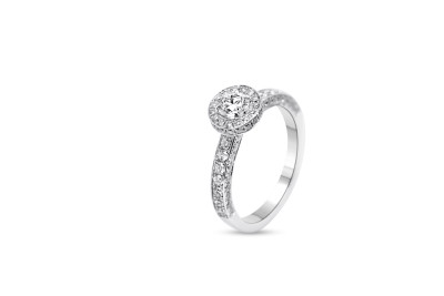 Giorgio Visconti - Verlovingsring - solitair - ring 18kt wit goud met briljant - AB17031F - maat 54 Giorgio Visconti - Verlovingsring - solitair - ring 18kt wit goud met briljant - AB17031F - maat 54