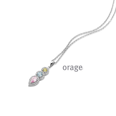 Orage - Halsketting in zilver met gekleurde zirkonium - AW319