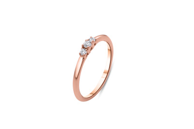 Verlovingsring - solitair - ring 18kt rood goud met briljant - 50-01884-1276 - maat 54