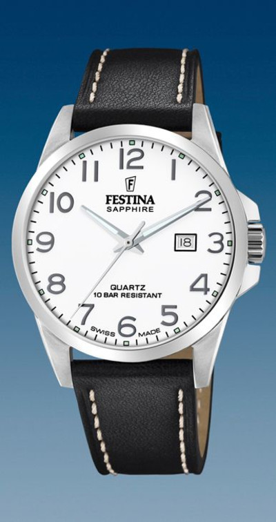 Festina Swiss - Herenhorloge lederen band - F20025/1