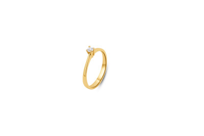 Solitair - verlovingsring 18kt geel goud - 619591 - briljant 0,10ct