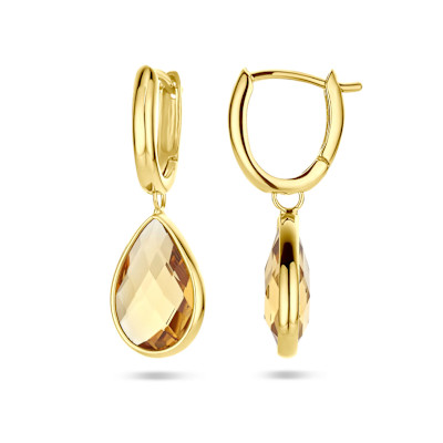 Oorhangers in 18kt geel goud met citrien - 7000288 Oorhangers in 18kt geel goud met citrien - 7000288