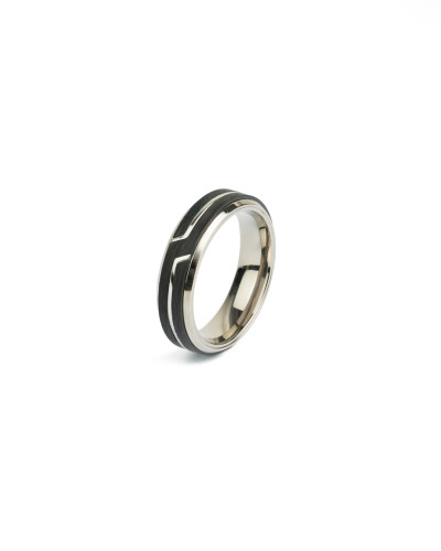 Gemini - Ring in titanium met carbon - REX01-64