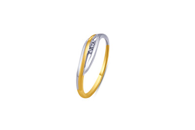 Ring 14kt goud bi-color met zirkonium - 50-70930-1052 - maat 54 Ring 14kt goud bi-color met zirkonium - 50-70930-1052 - maat 54