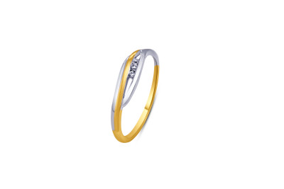 Ring 14kt goud bi-color met zirkonium - 50-70930-1052 - maat 54