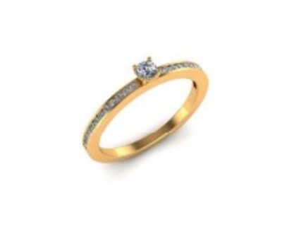 Verlovingsring - solitair - ring 18kt geel goud met briljant - 41-31302 - maat 53