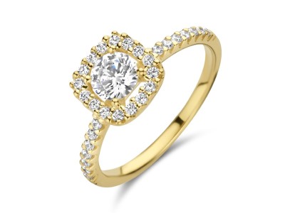 Ring in 18kt geel goud met zirkonium - GR4422GZ Ring in 18kt geel goud met zirkonium - GR4422GZ