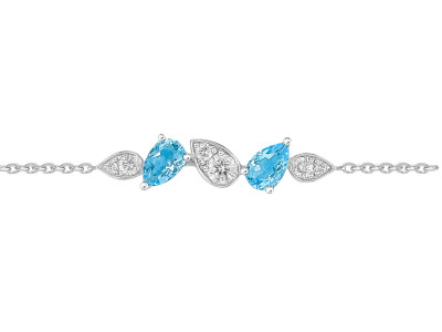 Armband 18kt wit goud met briljant en blauwe topaas - JA6756 Armband 18kt wit goud met briljant en blauwe topaas - JA6756