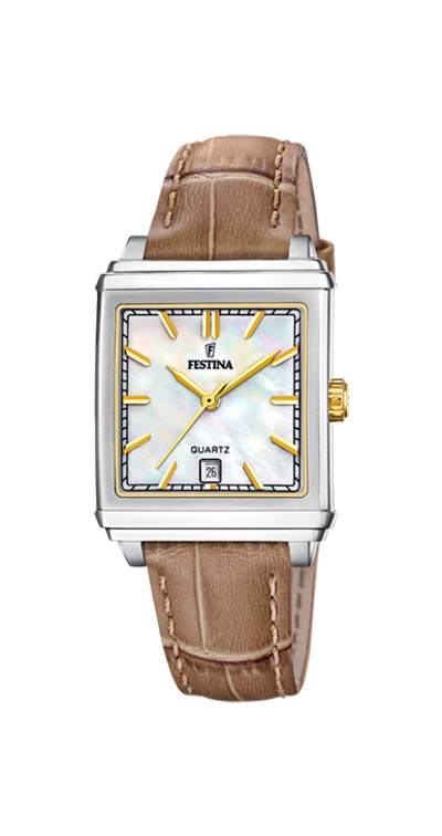 Festina - dameshorloge - rechthoekig - lederen band - F20682/4 Festina - dameshorloge - rechthoekig - lederen band - F20682/4