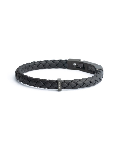 Gemini - armband in leder - una black XS-S - O41XSS