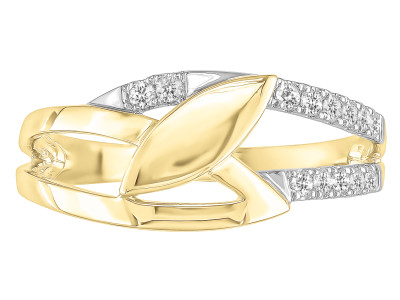 Ring in 18kt wit en geel goud met briljant - R36534/56 Ring in 18kt wit en geel goud met briljant - R36534/56