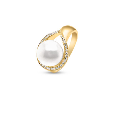 Parelring 18kt geel goud met briljant - 50-70024-2870 Parelring 18kt geel goud met briljant - 50-70024-2870