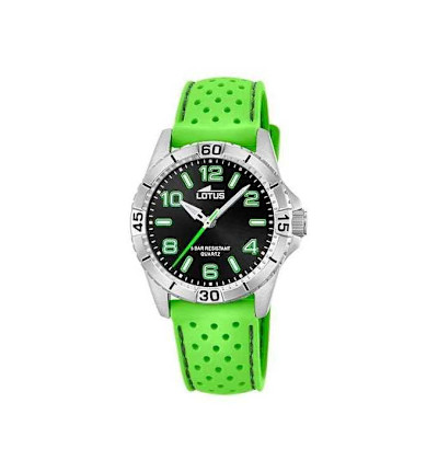 Lotus - Kinderhorloge met groen rubberen band - 18663/4