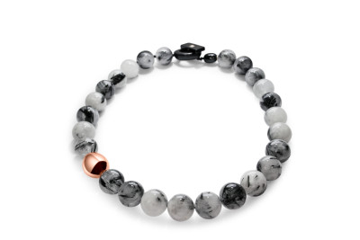 Evanueva - Collier in toermalijn quartz met een 18k rood gouden schakel - C-10-528