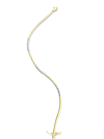 Giorgio Visconti - Rivière armband in 18kt wit en geel goud met briljant - BRX40086Y Giorgio Visconti - Rivière armband in 18kt wit en geel goud met briljant - BRX40086Y