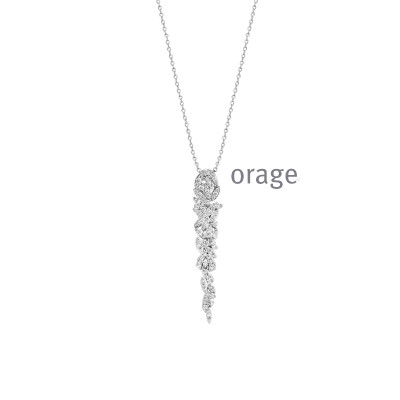 Orage - Ketting met hanger zilver en zirkonium - K8028 - 45cm Orage - Ketting met hanger zilver en zirkonium - K8028 - 45cm