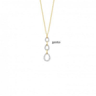 Gento - Halsketting met hanger in meerkleurig zilver - TB24