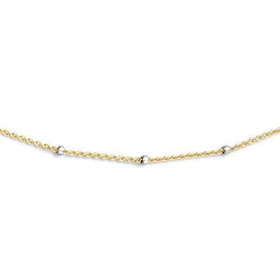 Halsketting in 18kt wit en geel goud - co1135b45 Halsketting in 18kt wit en geel goud - co1135b45