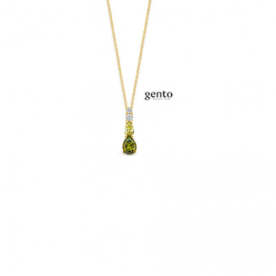 Gento - Halsketting met hanger in goudkleurig zilver - TB50