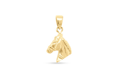 Hanger 18kt geel goud - paardekop