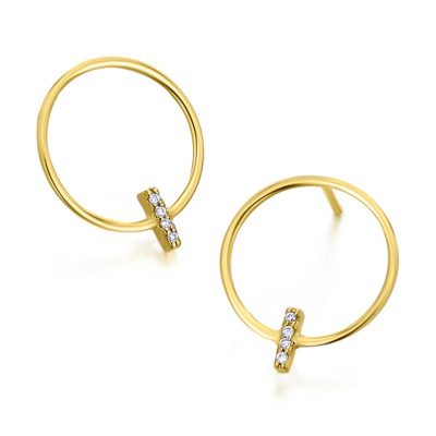 Lecarré - Oorknoppen in 18kt geel goud met briljant - GB141OA-00